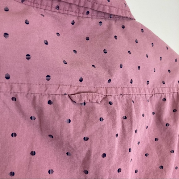 [LEVEL TEN] Button Down Short Sleeve Collared Polka Dot Print Shirt M 10 12 - Picture 5 of 8